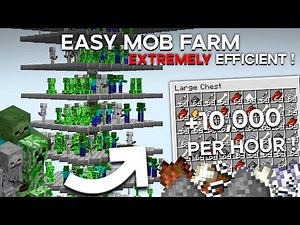Minecraft Mob Farm Extremely Efficient 1.19 - 10,000 PER HOUR !