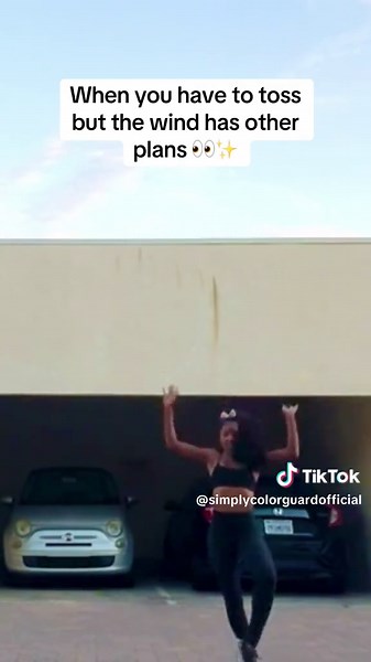 The wind and a wide release are not a good combo 👀😭 #colorguard #colorguardfails #colorguardcheck #colorguardlife