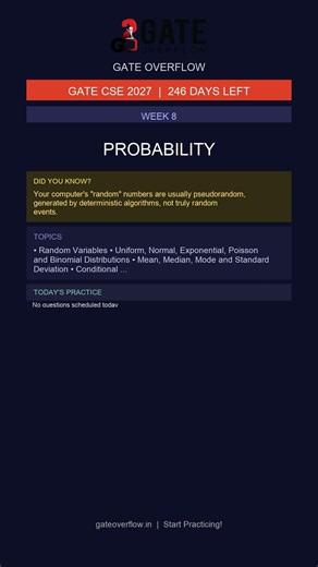 GATE 2027 Study Plan | Week 8 | Probability | 2026-05-31