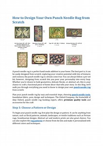 How to Design Your Own Punch Needle Rug from Scratch - SlideServe