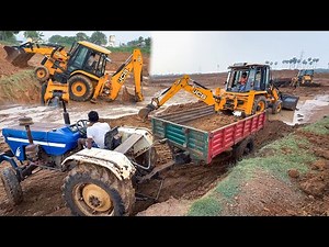 Finally JCB 3DX and Tractor New Pond Making Completed together in my Village | Jcb video