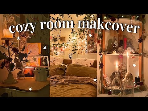 AESTHETIC ROOM MAKEOVER!! cozy bedroom transformation 🧸🕯*pinterest inspired!* (+cleaning vlog)