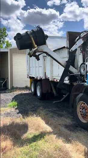 Old Heil Garbage Truck Dumping an Old Heil Cart #garbagetruck #vintage #recycling #trashtruck