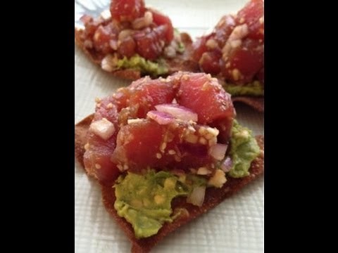 How to Make Hawaiian Ahi Tuna Poke - Easy Poke Recipe with Wonton Crisps