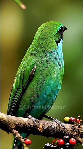 🦜 Green Honeycreeper Singing! #Shorts