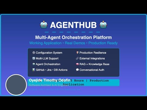 AgentHub in Action: Live Demo of Multi-Provider LLM, RAG & Tool Orchestration