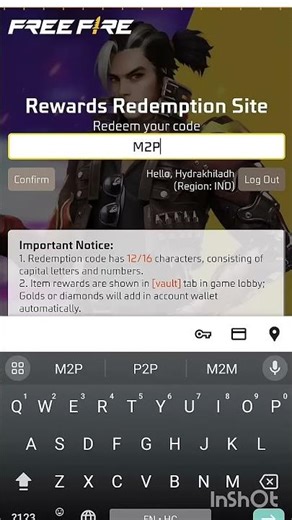 Free fire today's redeem code | free fire redemption site code | FF redemption code | FF redeem code