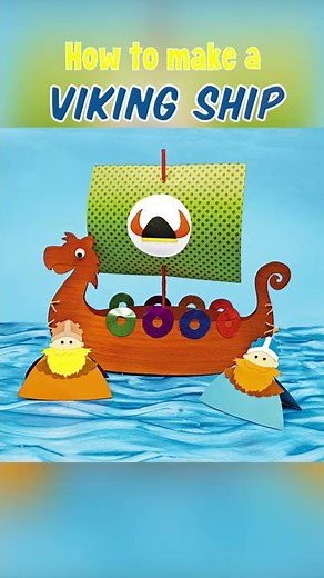 How to make a Viking Ship out of cardboard - Diy viking ship with paper - #Shorts