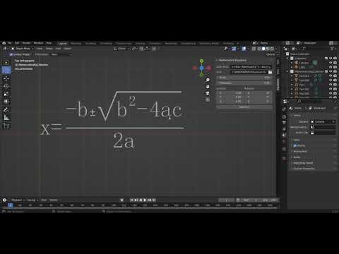 Blender Add-on for Generation of 3D Mathematical Equations