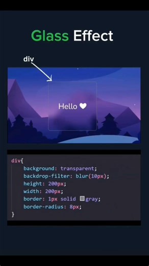 Glass Effect HTML CSS #glasseffect