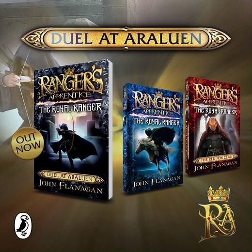 Out now, Ranger's Apprentice The Royal Ranger 3: Duel at Araluen!!! When the battles have been fought and the dust has settled, who will rule the Kingdom of Araluen? Read the nailbiting conclusion to THE RED FOX CLAN as John Flanagan returns to the New York Times bestselling world of Ranger's Apprentice in DUEL AT ARALUEN! bit.ly/RoyalRanger3 | Ranger's Apprentice