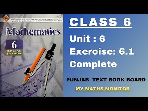 Class 6 Math Unit 6 Exercise 6.1 Punjab Text Book Board | Complete | Class 6 Chapter 6 Exercise 6.1
