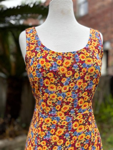90s Rayon Floral Print Maxi Sundress - DJ Int’l - Size 9/10 - Etsy