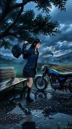 Beautiful Anime Girl Sitting Under a Tree | Peaceful Moment || ✨ #aivideo #shorts