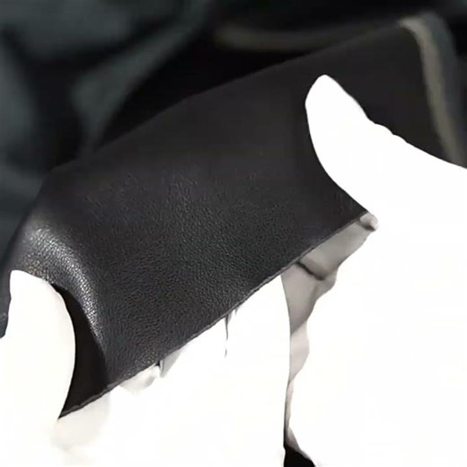 Ultra-Soft Stretch Protein Leather | Black Brushed Backing Designer Fabric