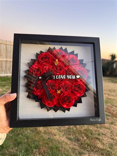 Valentine's Day, Floral Shadow Box, Valentine's Day Gifts - Etsy