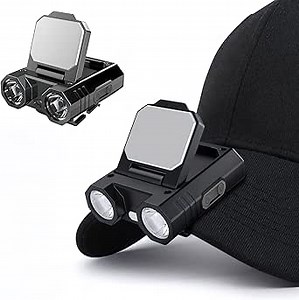 LED Headlamp Rechargeable, Hat Light Clip on Cap, 400 Lumen Clip Light with Gesture Sensor, 5 Modes, Clip on Flashlight for Runing, Night Fishing, Camping Essentials, Head Lamp