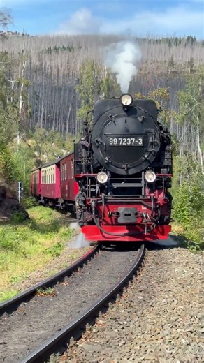 Dampflok kämpft mit der Steigung. #locomotive #trainspotting #train #steam #germany