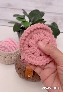 Crochet Face Scrubbies Pattern | Crochet Basket Pattern | Video Tutorial Face Scrubbies | Crochet Storage Basket | Jasmine Stitch - Etsy