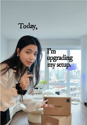 decorate my setup with me 🖼️ using @Nanoleaf lights. did a full lighting glow-up and had way too much fun filming this. #setuptransformation #nanoleaf #desksetup #pcsetup
