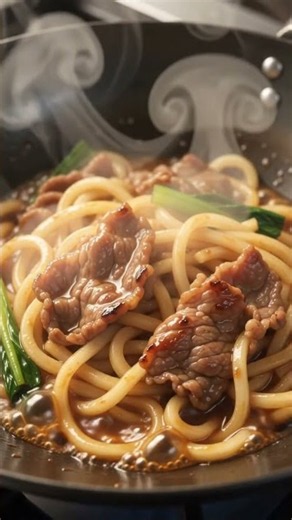 Yaki Udon (Japanese stir-fried thick wheat noodles)