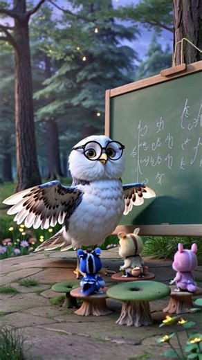 wise owl teaches Forest creatures #viral #cartoon #shorts #yt