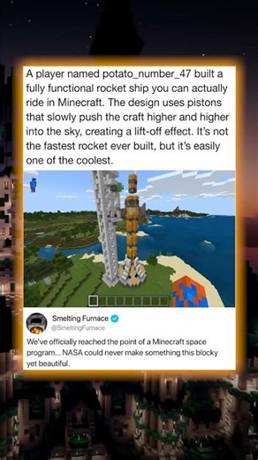 A player named potato_number_47 built a fully functional rocket ship you can actually ride