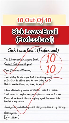 Best Sick Leave Email Templates for Office & Work