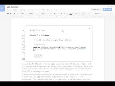 Comment publier un document google docs sur le web ?