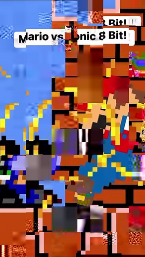 Mario vs Sonic 8 Bit Animation! Super Mario vs Sonic the Hedgehog! | Animation Rewind