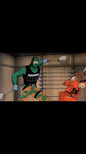 Jinx 👠 spars Beachhead 🐚 while blindfolded and wins in the GI Joe movie 📼 from 1987.Jinx is in the dojo training when Beachhead walks in and says, “Jinx! Why aren’t you dueling Lt. Falcon?” Jinx replies, “He didn’t show. Guess he was too chicken 🐓 to take me on.” Beachhead quips back, “Either that or he heard you’re one bad luck lady,” then tosses her a bow staff. Jinx asks, “Who says so?” Beachhead answers, “Everybody. The word is when you’re around things go wrong.” Jinx says, “Yeah well t