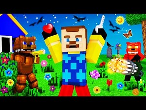 Minecraft - HELLO NEIGHBOR VS FNAF Battle - WHO KILLS WHO?