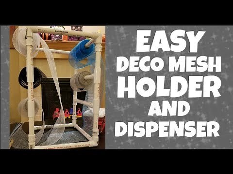Easy DIY Deco Mesh Ribbon PVC Holder and Dispenser