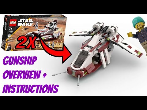 187th GUNSHIP 2x Fighter Tank Alternate Build Overview/Instructions 75342 Republic LEGO StarWars MOC