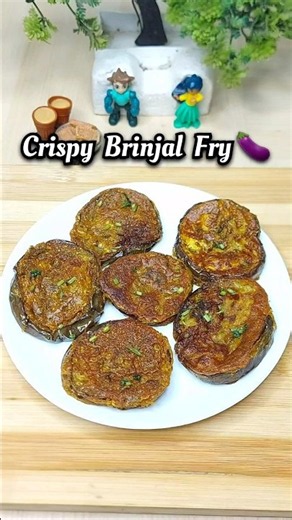 🍆 Crispy Brinjal Fry Recipe 😍 | Chatpata Baingan Fry | Crispy Eggplant Recipe #shorts #recipe