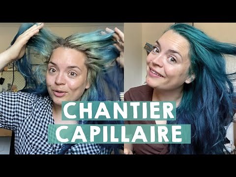 Coloration cheveux maison ✦ Dégradé racines turquoise et longueurs bleues