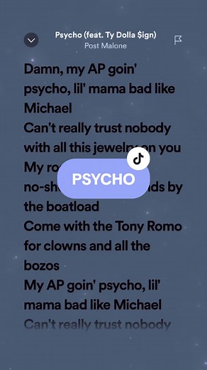 Psycho - Post Malone #lyrics #spotify #fyp | Post Malone