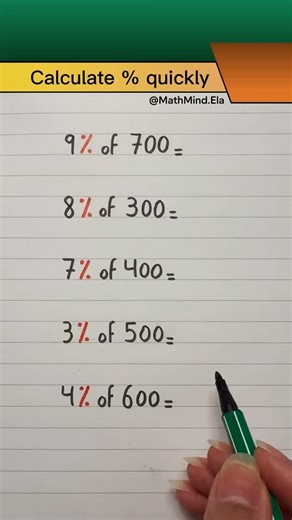 Calculate Percentages Fast | Mental Math Trick #maths #mathmind #mathstricks #education #shorts