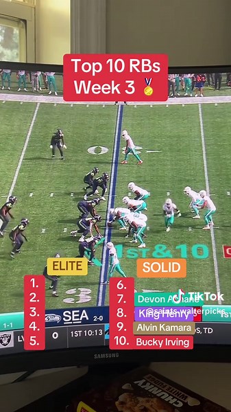 Top 10 Running Backs for Week 3 Analysis