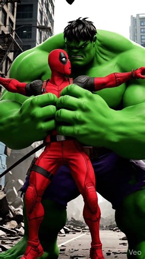 Hulk vs Deadpool fight💣