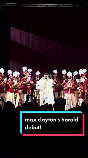 max clayton's first bow as harold hill and sutton makes a lil speech. this show makes me wanna scream i love it so much #broadway #maxclayton #suttonfoster #hughjackman #theatre @maxmclayton