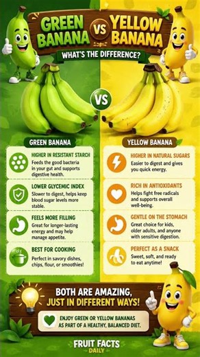 🍌 Green Banana or Yellow Banana? The Answer Might Surprise You! 😲 #bananaday #fruits