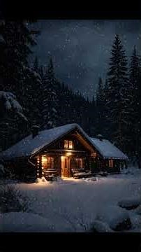 Peaceful Snowy Forest Cabin 🌙 Soft Piano Ambience for Relax & Deep Sleep #snow #cozynights
