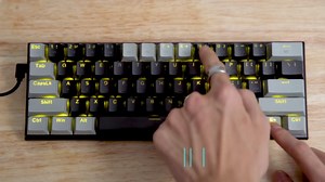 E-YOOSO 60% Wired Mechanical Gaming Keyboard, RGB Backlit Ultra-Compact 61 Keys Hot Swappable Mini Waterproof Wired Office Keyboard with Blue Switches for Windows, Mac OS Gamers (Black Grey)