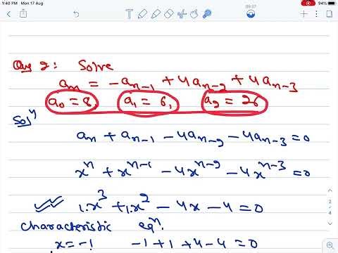 solution of recurrence relations