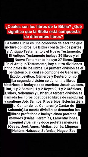 ¿Cuáles son los libros de la Biblia? ¿Qué significa que la Biblia está compuesta de diferentes...