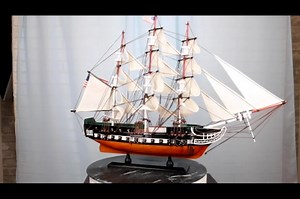 Watch 23" Long Handicraft Wood USS Constitution Frigate Ship Model on Amazon Live