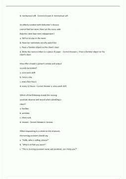 Practice Questions CNA State Exam Study Guide Questions with 100 Verified Correct Answers 2024/2025