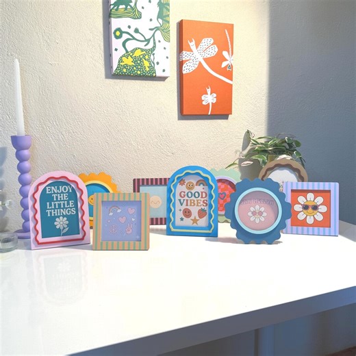 Dopamine Decor Picture Frame | Colorful Y2K Retro Frame | 4x4 , 4x6 Photo | Funky Aesthetic Gallery Wall Gift | Handmade Home & Room Decor - Etsy