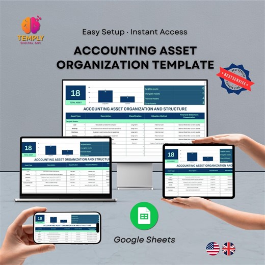 Accounting Asset Organization Template | Google Sheets Asset Tracker | Business Finance Structure Spreadsheet - Etsy